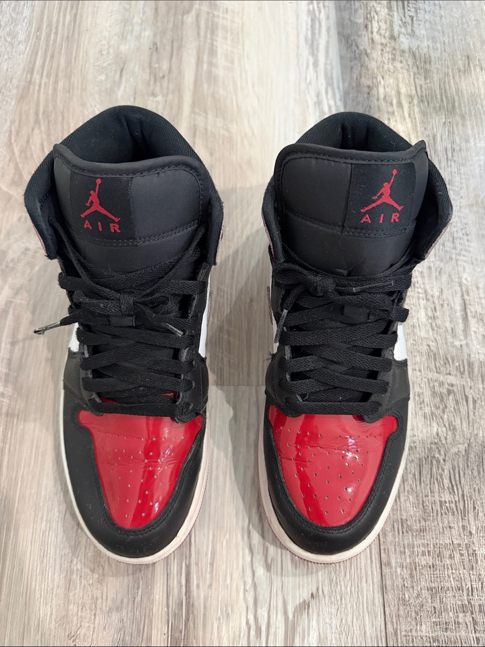 Nike Air Jordan 1 Mid Black/Red/White Men's Basketball Sneakers